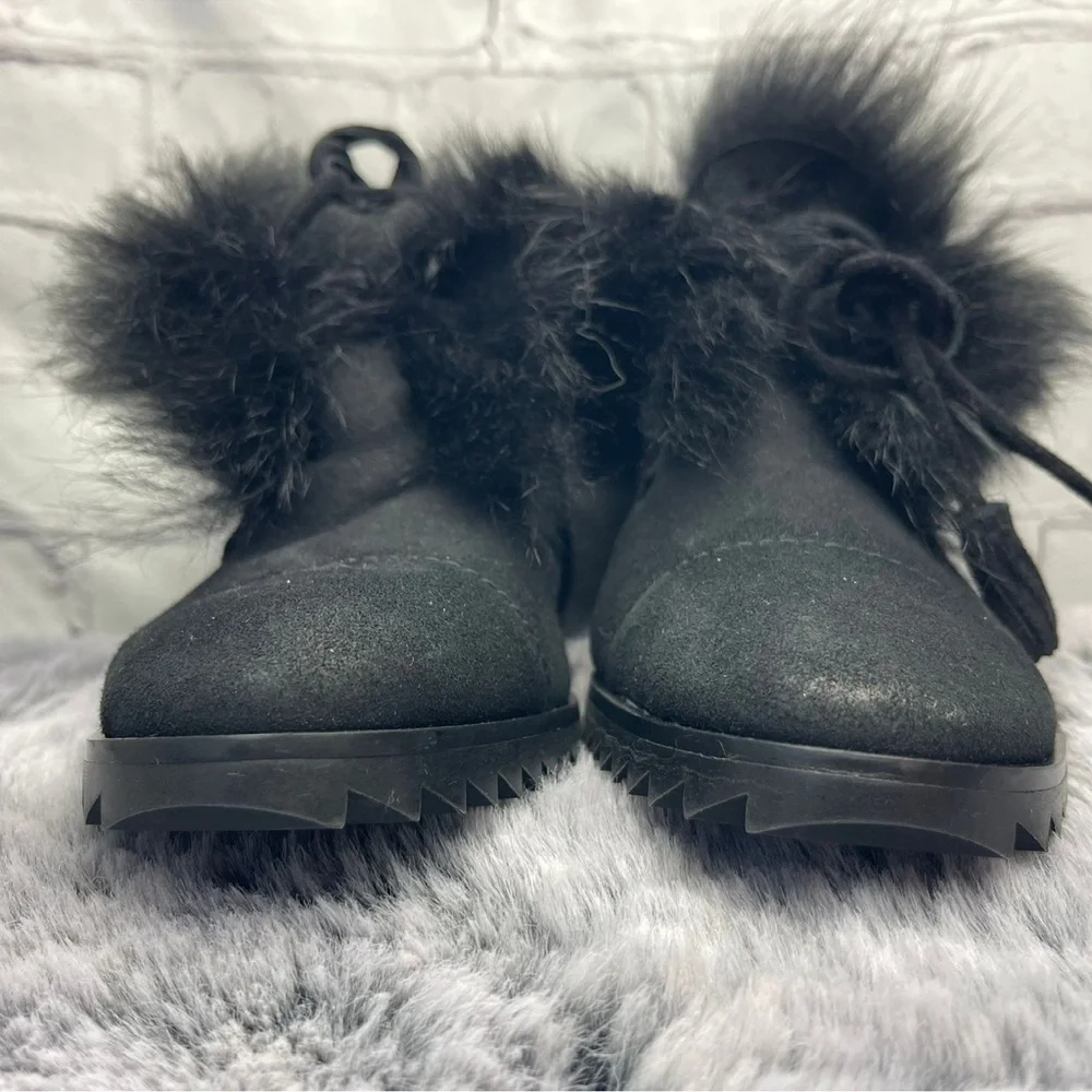 New Pedro Garcia Fur Suede Booties Size 37